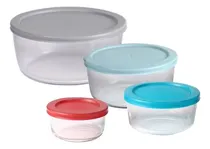 Comprar Recipientes X4 De Vidrio Con Tapa Contenedor Herméticos