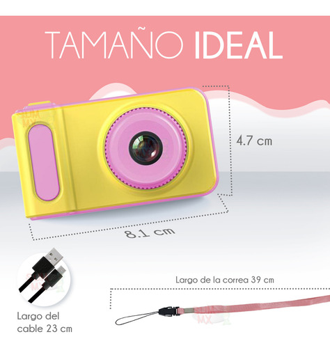 Slim Company Camara Para Niños Hd 3 Mpx 720p Jueguete Color Amarillo