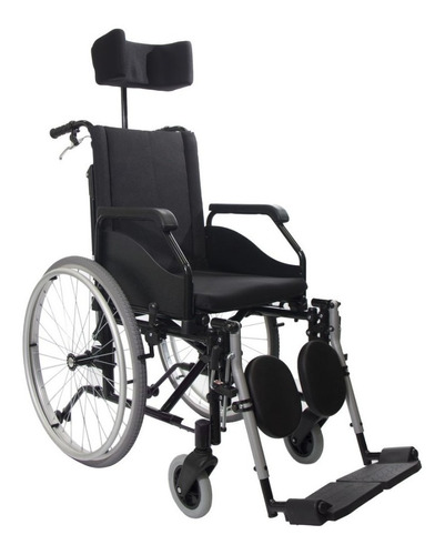 Cadeira De Rodas Fit Reclinável 44cm Preta - Jaguaribe