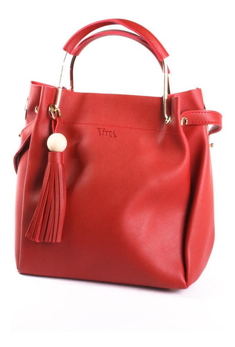 Bolsa Vitta Bdv188 Marca Vitta De Vinil Color Rojo