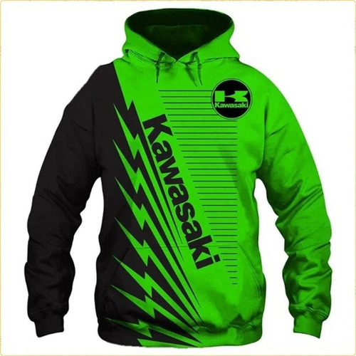 Sudadera Informal Con Capucha Y Estampado 3d Kawasaki