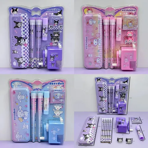 Kit Escolar Personajes Kuromi / My Melody Sanrio X12pcs