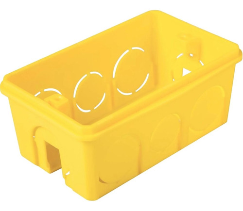 Caixa De Embutir 4x2 Retangular Amarela Tramontina