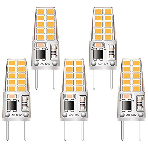 Pack De 5 Bombillas Led G8 Blanco Cálido 2700k 120v 3w...