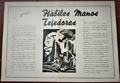 1938 Guerra Civil España Campaña De Abrigos Vida Femenina 