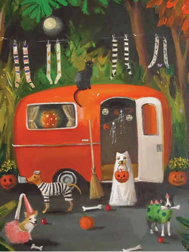 New York Puzzle Company - Janet Hill Los Perros De Halloween
