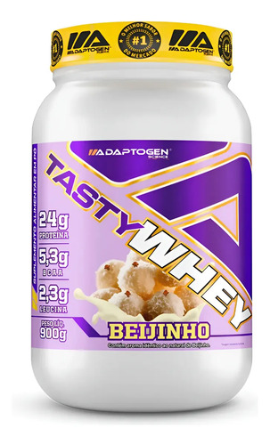 Suplemento Tasty Whey 3w Gourmet Whey Protein Adaptogen Science Pote 900g Sabor Beijinho