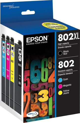 Original Epson Ink Cartucho Impresora Tinta 802xl 4-pack