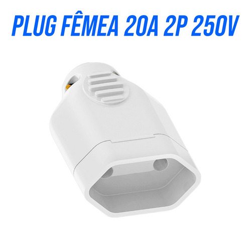 Kit 4 Plug Femea 20a 2 Pino Femea Para Extesao Eletrica