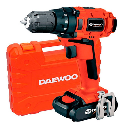 Imagen 1 de 8 de Taladro Atornillador Inalámbrico Daewoo 20v 10mm Vel Var Led
