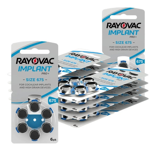 60 Pilas Audifonos Para Implante Coclear 675 - Rayovac