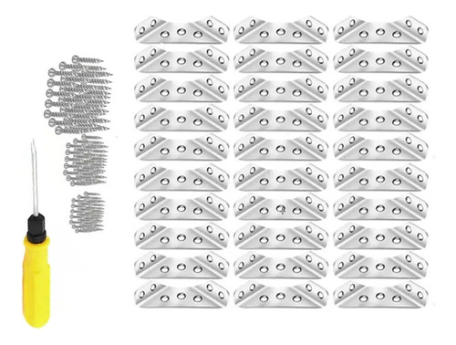 Conector De Fijación Angular De 30 Piezas Y Soporte Triangul