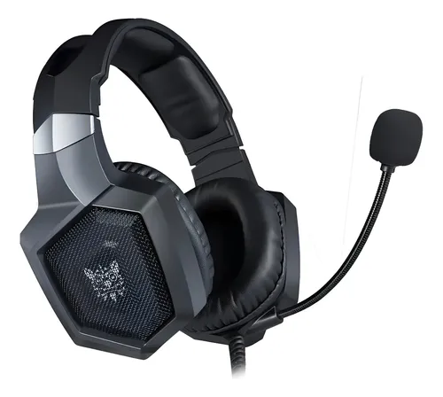 Headset Gamer Onikuma K8 Fone de ouvido over-ear Compatível com PS4/PS5/XBOX/ONE/SERIES/PC Preto com luz LED Plug 3.5mm com Microfone flexível incorporado cabo é de 2.2m Confortável e Prático