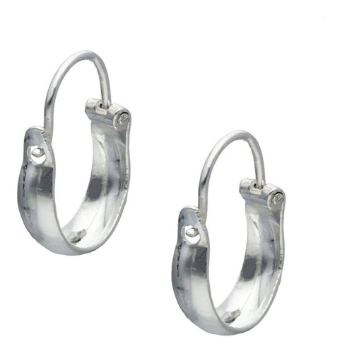 Aros Bote Pequeños Niña 10 Mm Plata Ley 925 Mas Estuche