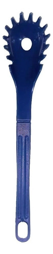 Colher Pegador De Macarrão Nylon Talher Utensílio Azul 28cm