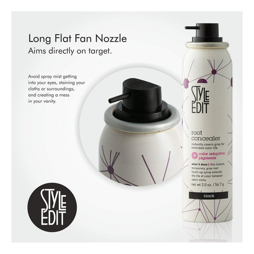 Spray Corretor De Raiz Cinza Style Edit Preto 2 Oz