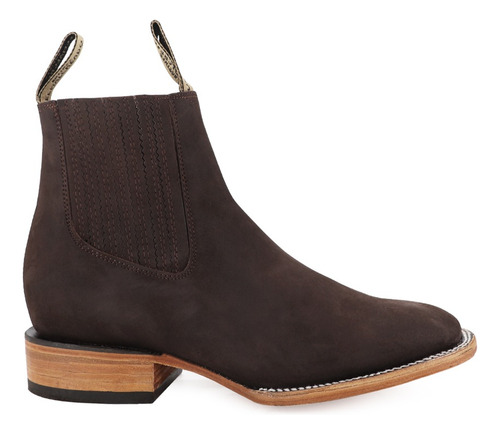 Botin Cuadrado De Hombre Piel