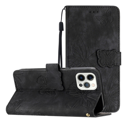 Funda Para Huawei Nova5t/honor 20/9x Lite, Cartera, Soporte Para Pulsera, Ranura Para Pulsera, Piel Estampada Con Mariposas