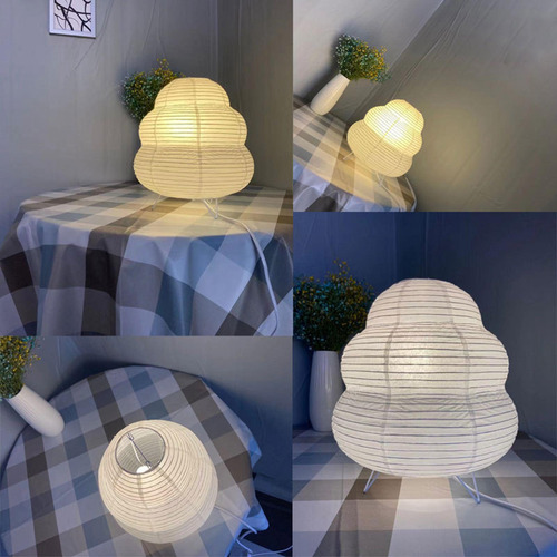 Lámpara De Mesa De Linterna De Papel Junto A La Cama,
