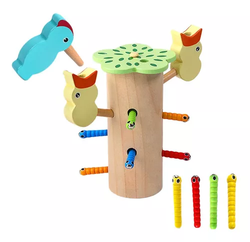 Minhoca Magnética Jogo - Pica-pau Pegar e Alimentar Habilidades Motoras  Finas Caule Brinquedos,Pica-pau pegando e alimentando habilidades motoras  finas, brinquedos aprendizagem Hoghaki : : Brinquedos e Jogos