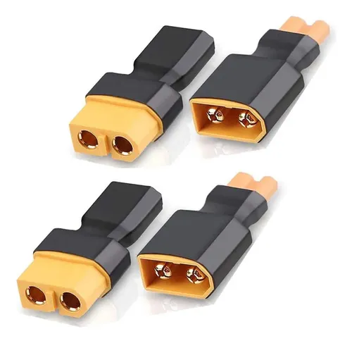 Set De 4 Adaptadores XT60 Hembra A EC5 Macho – Conectores Para Baterías LiPo De Coches RC, Robótica Y Drones, Conexión Sólida Y Sin Cable