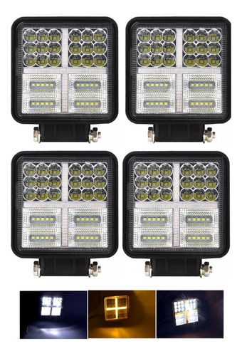 X4 Focos Led Neblineros 4x4 Bicolor Focos Led Vehiculos 114w