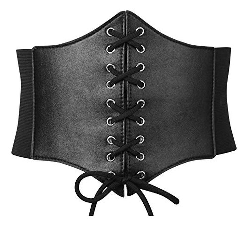 Corset Negro Para Mujer, Cinturón Ancho Elástico Para Vestid