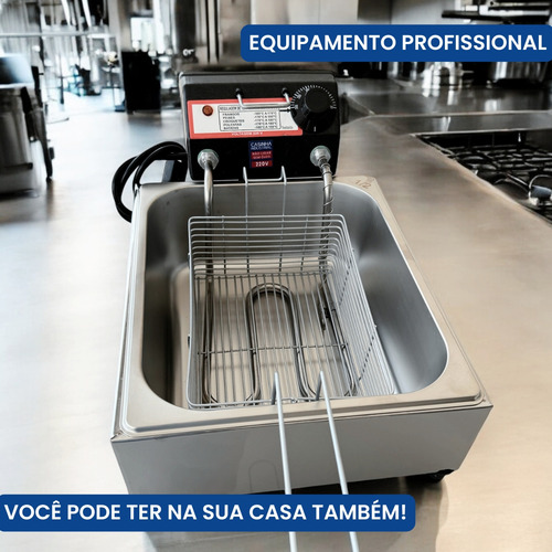 Fritadeira Elétrica Industrial Cuba 5l Econômica Cor Alumínio 220v