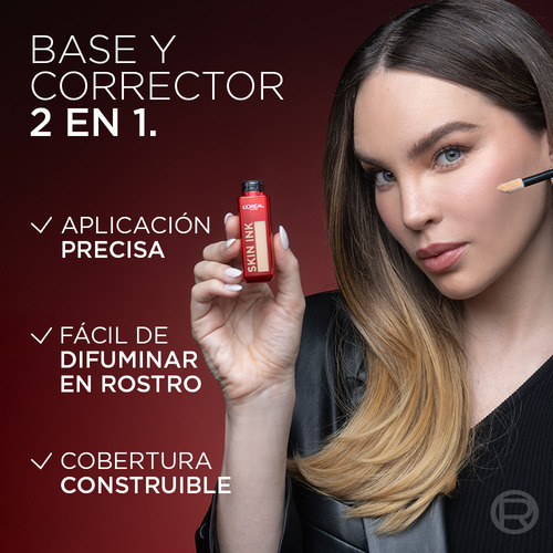 Base de maquillaje líquida L'Oréal Paris Infallible SKIN INK Base de Maquillaje tono 180 - 15mL 38g
