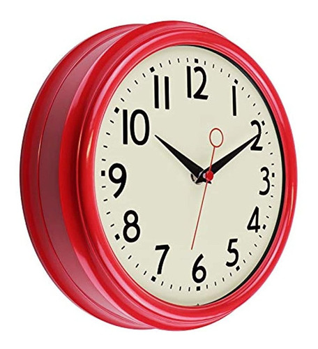 Lumuasky Reloj De Pared Retro De 9.5 Pulgadas Cocina De Los 