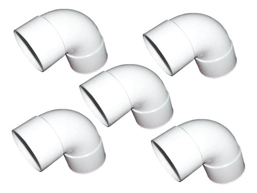 Pack 5 Codo Sanitario Pvc Blanco 40mm X 90° Fitting