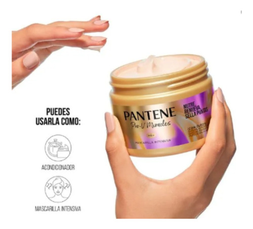 Mascarilla Pantene Intensiva Nutre, Renueva, Sella 300ml 2pz