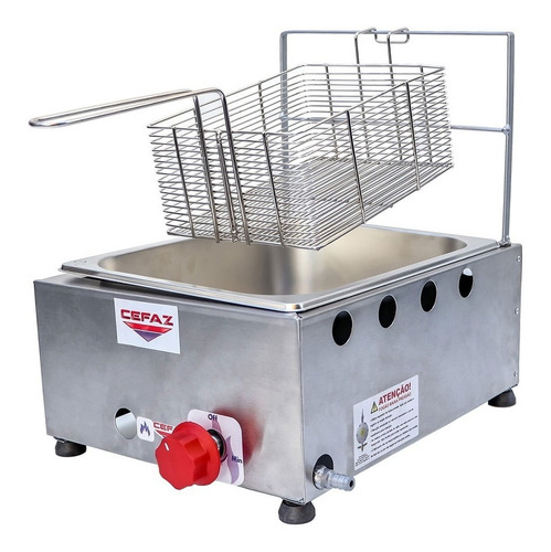 Fritadeira industrial Cefaz Baixa Pressão FC-01 5L prata e inox