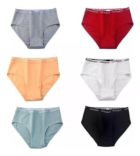 3 Pcs Ropa Interior De Algodón Para Mujer En Tallas Grandes