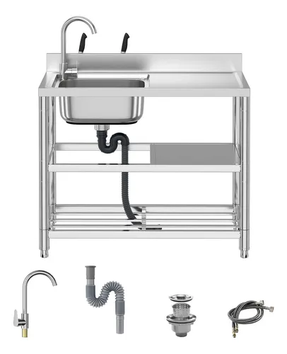 comprar Fregadero, Fregadero Con Grifo Y Soporte De Acero Inoxidable
