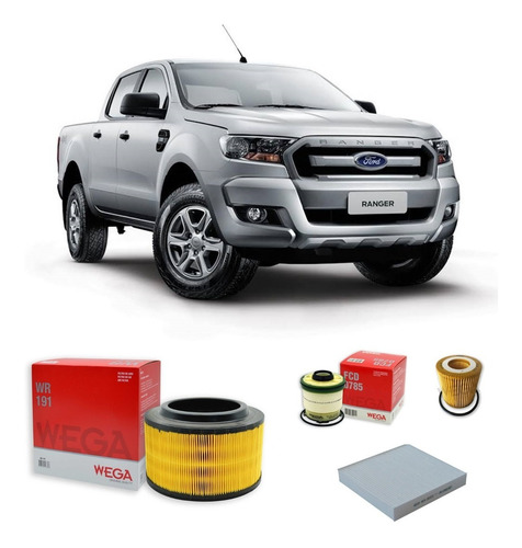 Kit 4 Filtros Ford Ranger 3.2 Y 2.2 Wega 