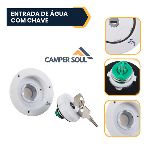 Entrada De Água Com Chave Trailer Camper Motorhome Rv Caixa