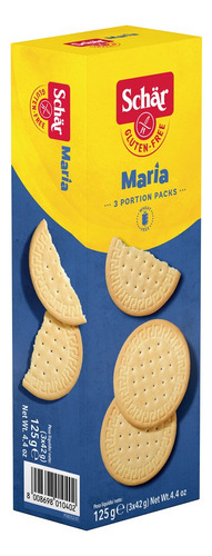 Kit 6 Biscoito Maria Sem Glúten Plain Biscuits Schar 125g