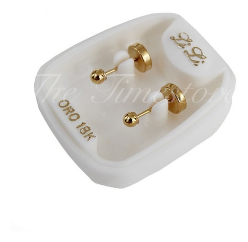 Aros Abridores De Oro 18k Lili Bolita 2.5mm Li-101 C/cuotas