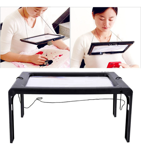 .. Lupa Plegable De 2,5 Luces Led Con Soporte, Tamaño Grande