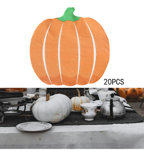 20x Servilletas De Papel De Calabaza De Halloween, Toallas