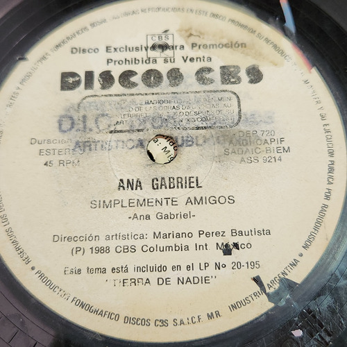 Simple Ana Gabriel Discos Cbs C7