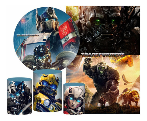 Kit Casado Transformers Painel Redondo Trio Capas Cilindro