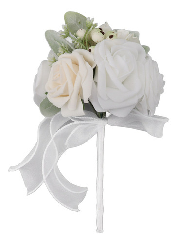 Romántico Ramo De Novia Rosa Para Novia, Seda Artificial