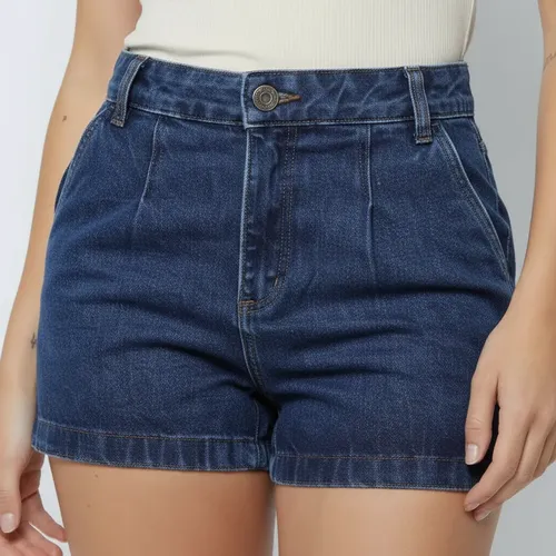 Short Curto Mom Jeans Feminino Cintura Alta Estilo Baggy