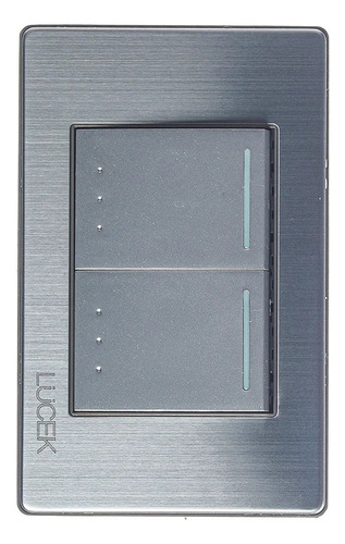Placa Plateada 2 Interruptores Escalera 1.5 Mod Lucek B53223