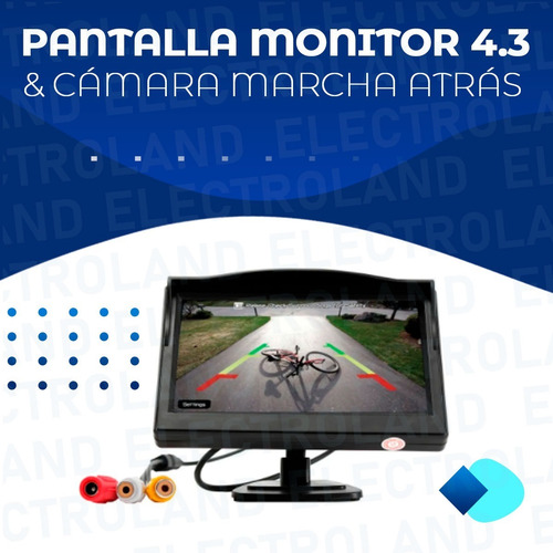 Imagen 3 de 10 de Kit Pantalla Monitor 4.3 Y Camara Marcha Atras Entrada Rca