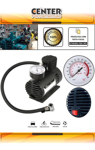 Calibrador Man Compresor Ar Bomba Infl Enche Pneu Carro Moto