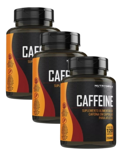 Kit 3 - Cafeína Caffeine Nutrymaxx Melcoprol - 3x120 Cáps.
