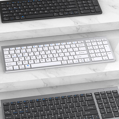 Teclado Inalámbrico Inalámbrico Con Cable Usb Plata
